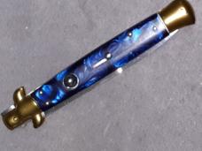 11" Blue Asian stiletto with brass bolsters. 
