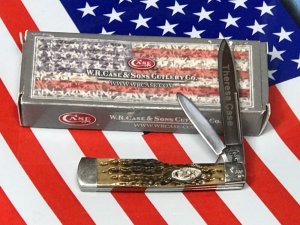 Case xx 1988 GunStock Knife w/ Great Green Jigged Bone Handles +Theresa Case Blade Etch -NOS & NM
