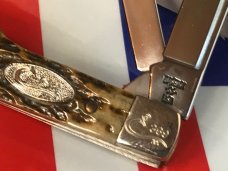 Case xx 1988 GunStock Knife w/ Great Green Jigged Bone Handles +Theresa Case Blade Etch -NOS & NM Case xx 1988 GunStock Knife w/ Great Green Jigged Bone Handles +Theresa Case Blade Etch -NOS & NM
