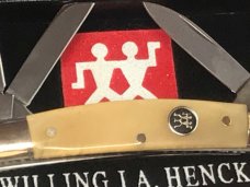 Vintage J A Henckels Buffalo Horn 4 Blade Congress Pocket Knife w/ Black Twin Shield +Orig Box & COA Vintage J A Henckels Buffalo Horn 4 Blade Congress Pocket Knife w/ Black Twin Shield +Orig Box & COA