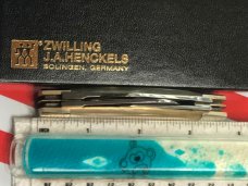 Vintage J A Henckels Buffalo Horn 4 Blade Congress Pocket Knife w/ Black Twin Shield +Orig Box & COA Vintage J A Henckels Buffalo Horn 4 Blade Congress Pocket Knife w/ Black Twin Shield +Orig Box & COA