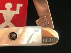 Zwilling J A Henckels 2 Blade Half (1/2) Whittler Knife w/ Fiery Mother of Pearl Handles - NOS Zwilling J A Henckels 2 Blade Half (1/2) Whittler Knife w/ Fiery Mother of Pearl Handles - NOS