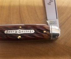 GEC #35 Bar Tool Knife Beer & Sausage Autumn Leaf Jigged Tidioute Cutlery 352320