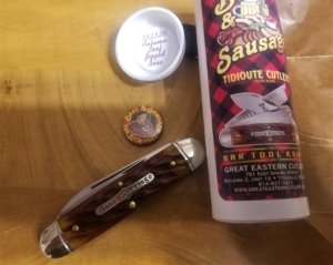 GEC #35 Bar Tool Knife Beer & Sausage Autumn Leaf Jigged Tidioute Cutlery 352320