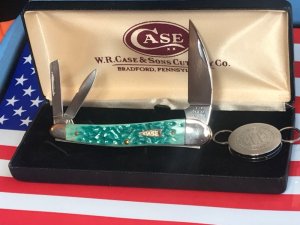 Newer Case xx Whittler with Aqua / Turquoise Bone Handles -MDL#6355 WH SS +Case Key Chain +Org Box