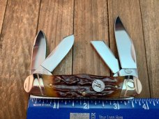 Colt 4 Blade Rancher Stockman Amber Bone Stag