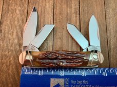Colt 4 Blade Rancher Stockman Amber Bone Stag