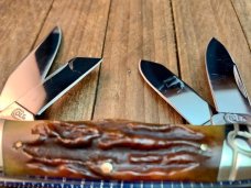 Colt 4 Blade Rancher Stockman Amber Bone Stag