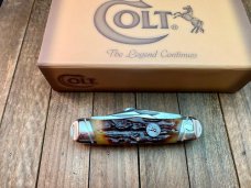 Colt 4 Blade Rancher Stockman Amber Bone Stag