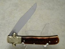 Fight'n Rooster Frank Buster Cutlery Co. Germany Bone Ornate Bolsters Jack Knife Fight'n Rooster Frank Buster Cutlery Co. Germany Bone Ornate Bolsters Jack Knife