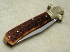 Fight'n Rooster Frank Buster Cutlery Co. Germany Bone Ornate Bolsters Jack Knife Fight'n Rooster Frank Buster Cutlery Co. Germany Bone Ornate Bolsters Jack Knife