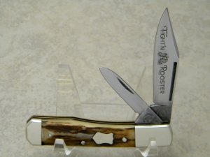 Fight'n Rooster Frank Buster Celebrated Cutlery Germany Stag Gunstock Jack Knife