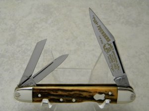 Fight'n Rooster Frank Buster Cut. Co. Germany Stag Lockback Whittler Knife - 1982 Founders Knife