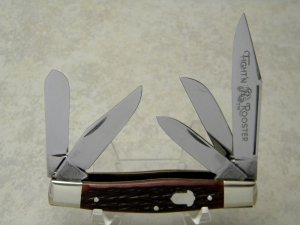 Fight'n Rooster Frank Buster Celebrated Cutlery Germany Bone 5 Blade Stockman Knife