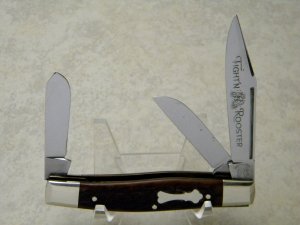 Fight'n Rooster Frank Buster Celebrated Cutlery Germany Bone 3 Blade Stockman Knife