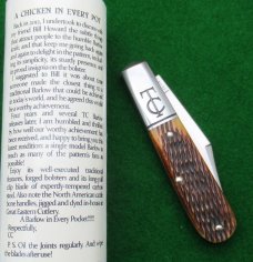 GEC Tidioute Cutlery Tom's Choice Sawyer Barlow Knife. Charlie Campagna SFO. ..................(623)
