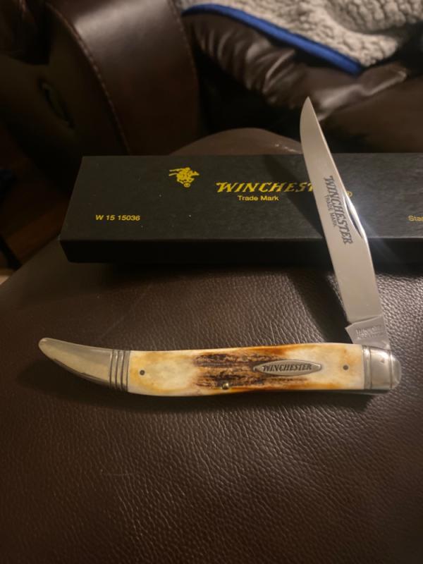 1998 Winchester 15036 Large Gnarly Stag Toothpick With Fluted Bolsters & Single Blade New In Box 1998 Winchester 15036 Large Gnarly Stag Toothpick With Fluted Bolsters & Single Blade New In Box