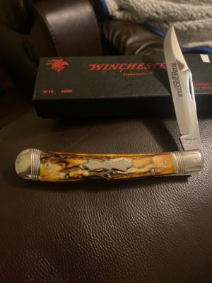 Vintage 1989 1950 Winchester Super Stag Bananna Trapper With Slanted Fluted Blosters New In Box