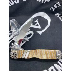 beautiful Rudy Knives custom mammoth tooth cheetah beautiful Rudy Knives custom mammoth tooth cheetah