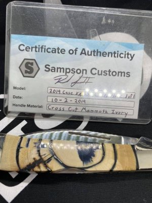  Custom Cross-Cut Mammoth Ivory Case Copperlock by Sampson Customs