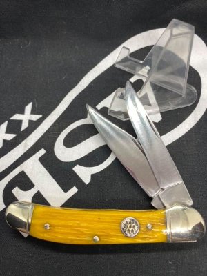 J. A. Henckel's 2 blade jack knife with yellow bone handles