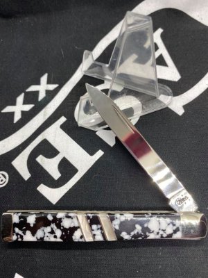 case exotic dr's knife with white jasper handles
