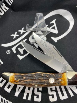 Boker Tree Brand Stag Large Folding Hunter New In Box