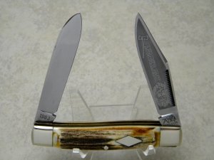 Bulldog Brand Germany 1st Generation Stag Lumber Jack Long Pull Moose Knife - 1 of 36