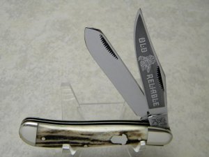 Bulldog Brand Germany 1st Generation Stag Old Reliable Dogleg Trapper Knife - 1 of 336