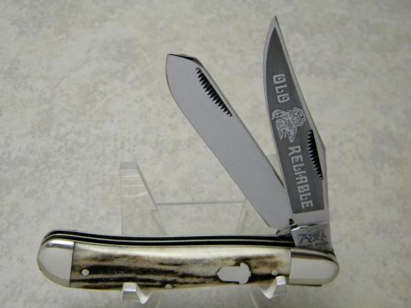 Bulldog Brand Germany 1st Generation Stag Old Reliable Dogleg Trapper Knife - 1 of 336 Bulldog Brand Germany 1st Generation Stag Old Reliable Dogleg Trapper Knife - 1 of 336