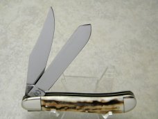 Bulldog Brand Germany 1st Generation Stag Old Reliable Dogleg Trapper Knife - 1 of 336 Bulldog Brand Germany 1st Generation Stag Old Reliable Dogleg Trapper Knife - 1 of 336