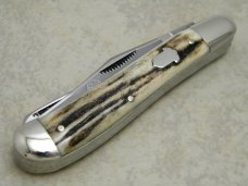Bulldog Brand Germany 1st Generation Stag Old Reliable Dogleg Trapper Knife - 1 of 336 Bulldog Brand Germany 1st Generation Stag Old Reliable Dogleg Trapper Knife - 1 of 336