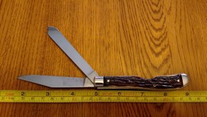 Vintage Colonial PROV. U.S.A. Pocket Knife 2 blade Trapper Stag Type (Master series) #1