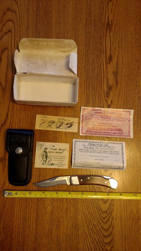 SCHRADE + UNCLE HENRY LB5 LOCKBACK POCKET KNIFE MADE IN USA W/ LEATHER SHEATH NOS LOOK SCHRADE + UNCLE HENRY LB5 LOCKBACK POCKET KNIFE MADE IN USA W/ LEATHER SHEATH NOS LOOK