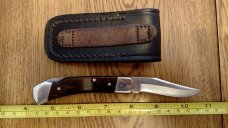 SCHRADE + UNCLE HENRY LB5 LOCKBACK POCKET KNIFE MADE IN USA W/ LEATHER SHEATH NOS LOOK SCHRADE + UNCLE HENRY LB5 LOCKBACK POCKET KNIFE MADE IN USA W/ LEATHER SHEATH NOS LOOK