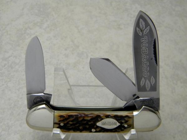 Bulldog Brand Germany 1st Generation Stag Tobacco 3 Blade Canoe Knife c.1986 - 1 of 294 Bulldog Brand Germany 1st Generation Stag Tobacco 3 Blade Canoe Knife c.1986 - 1 of 294