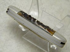 Bulldog Brand Germany 1st Generation Stag Tobacco 3 Blade Canoe Knife c.1986 - 1 of 294 Bulldog Brand Germany 1st Generation Stag Tobacco 3 Blade Canoe Knife c.1986 - 1 of 294