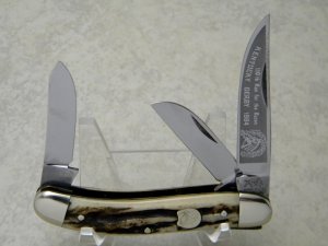 Bulldog Brand Germany 1st Generation Stag "110th Kentucky Derby" Sowbelly Stockman Knife c.1984