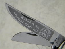 Bulldog Brand Germany 1st Generation Stag "110th Kentucky Derby" Sowbelly Stockman Knife c.1984 Bulldog Brand Germany 1st Generation Stag "110th Kentucky Derby" Sowbelly Stockman Knife c.1984