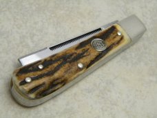Bulldog Brand Hammer Forged Solingen Germany 1985 English Steel Stag One Arm Razor Jack Knife Bulldog Brand Hammer Forged Solingen Germany 1985 English Steel Stag One Arm Razor Jack Knife