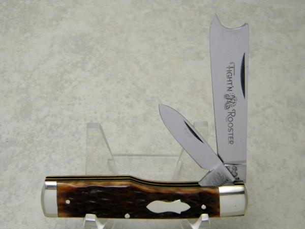 Fight'n Rooster Frank Buster Cutlery Co. Germany Bone One Arm Razor Gunstock Jack Knife Fight'n Rooster Frank Buster Cutlery Co. Germany Bone One Arm Razor Gunstock Jack Knife