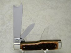 Fight'n Rooster Frank Buster Cutlery Co. Germany Bone One Arm Razor Gunstock Jack Knife Fight'n Rooster Frank Buster Cutlery Co. Germany Bone One Arm Razor Gunstock Jack Knife