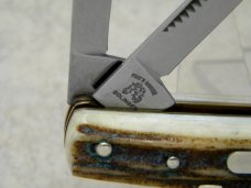 Fight'n Rooster Frank Buster & Son Celebrated Germany Stag Barehead Gunstock Whittler Knife c.2000 Fight'n Rooster Frank Buster & Son Celebrated Germany Stag Barehead Gunstock Whittler Knife c.2000