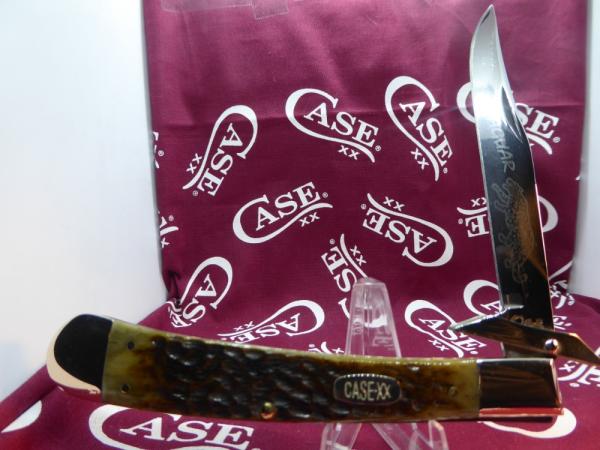 case jaguar with green bone handles, 3 dot, near mint case jaguar with green bone handles, 3 dot, near mint