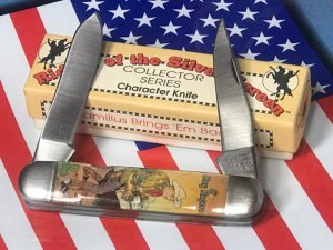 Vintage Camillus 2 Blade Large Cigar Knife w/ Riders of the Silver Screen Handles -Roy Rogers -NIB 