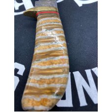 gorgeous custom fixed blade with mammoth handles and damascus blades gorgeous custom fixed blade with mammoth handles and damascus blades