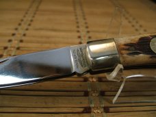 PARKER CUTLERY COMPANY VINTAGE DOUBLE BLADE TRAPPER JIGGED BONE BULLET FOLDING POCKET KNIFE LIKE NEW