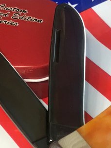 Bear & Son Custom 2 Blade Mountain Man Knife w/ Smooth Orange Bone Handles & Blued Handles -NOS Bear & Son Custom 2 Blade Mountain Man Knife w/ Smooth Orange Bone Handles & Blued Handles -NOS
