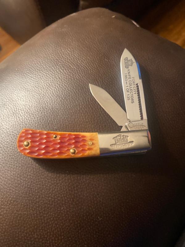 1983 Cripple Creek Fort City Knife Collectors 1 of 135 This Is #19 Bone Handle With Two Stainless Bl 1983 Cripple Creek Fort City Knife Collectors 1 of 135 This Is #19 Bone Handle With Two Stainless Bl