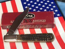 1995 Case XX Daddy Barlow w Black to Green Bone Handles & Case XX Round Rectangle Shield -5" Closed 1995 Case XX Daddy Barlow w Black to Green Bone Handles & Case XX Round Rectangle Shield -5" Closed